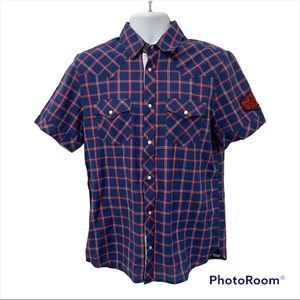 Buffalo David Bitton Mens Pearl Snap Button Up Shirt Plaid Size M NWT